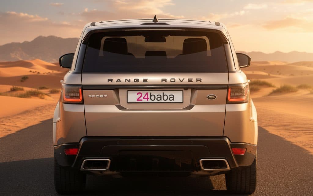 LandRover RangeRoverSport 2021 Brown rear view showing taillights LandRover RangeRoverSport 2021 Brown rear view showing taillights