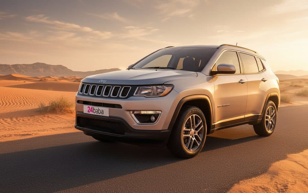 Jeep Compass 2020 Silver rental in Dubai Jeep Compass 2020 Silver rental in Dubai