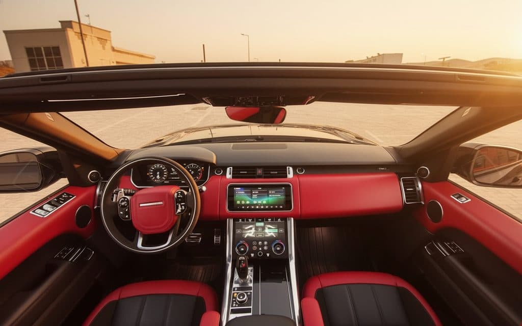 LandRover RangeRoverSport 2021 interior view showing trim LandRover RangeRoverSport 2021 interior view showing trim